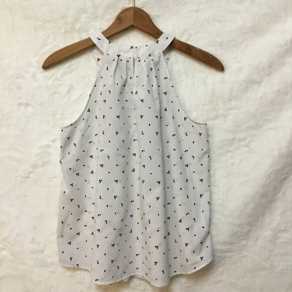 Loft White With Black Patterned Halter Top - image 7